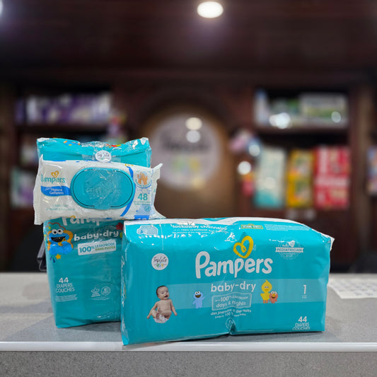 Combo 2 Pañales, jumbo pack, Pampers Babydry + 1 wipes gratis