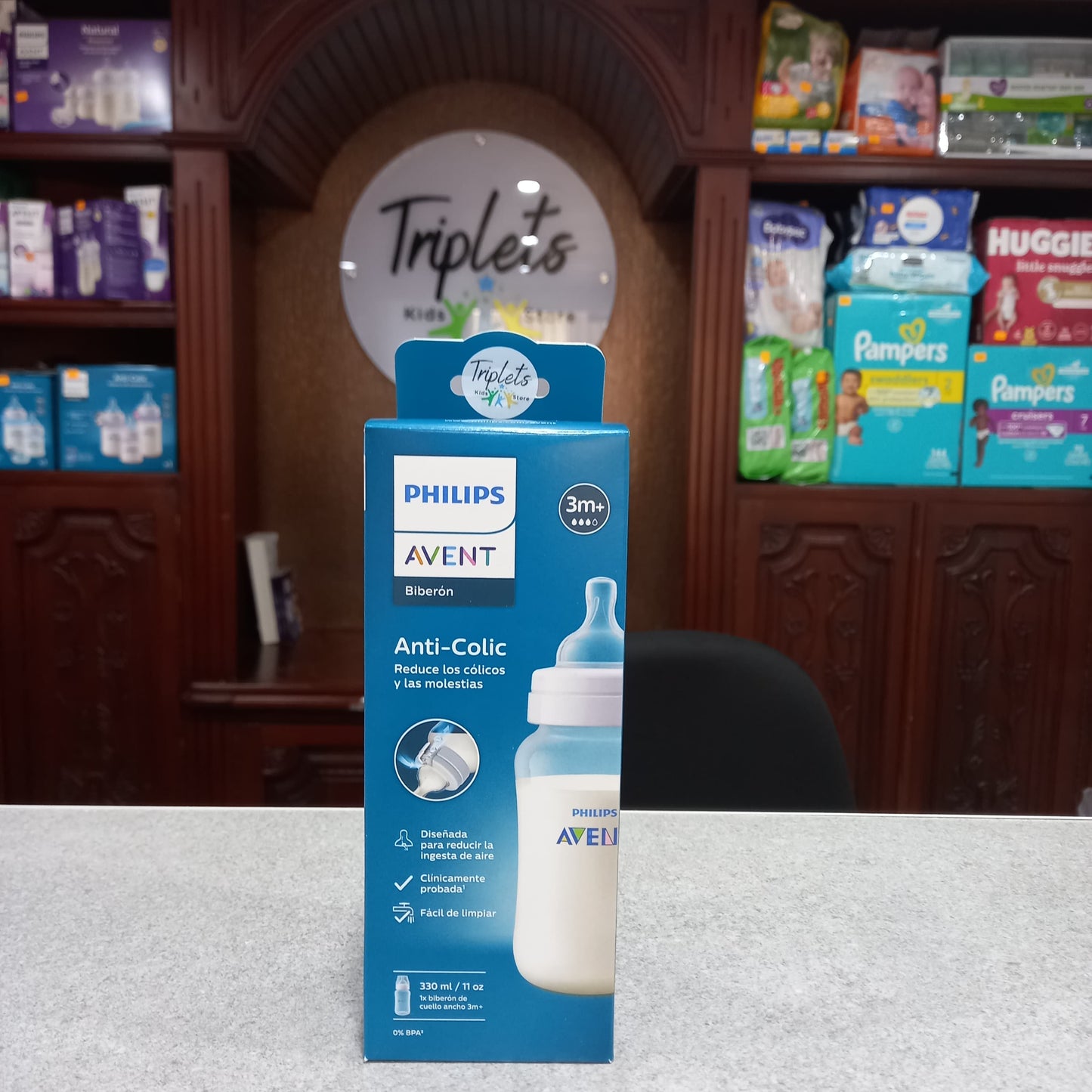 Biberón Anticólicos, 11 Oz, Philips Avent.