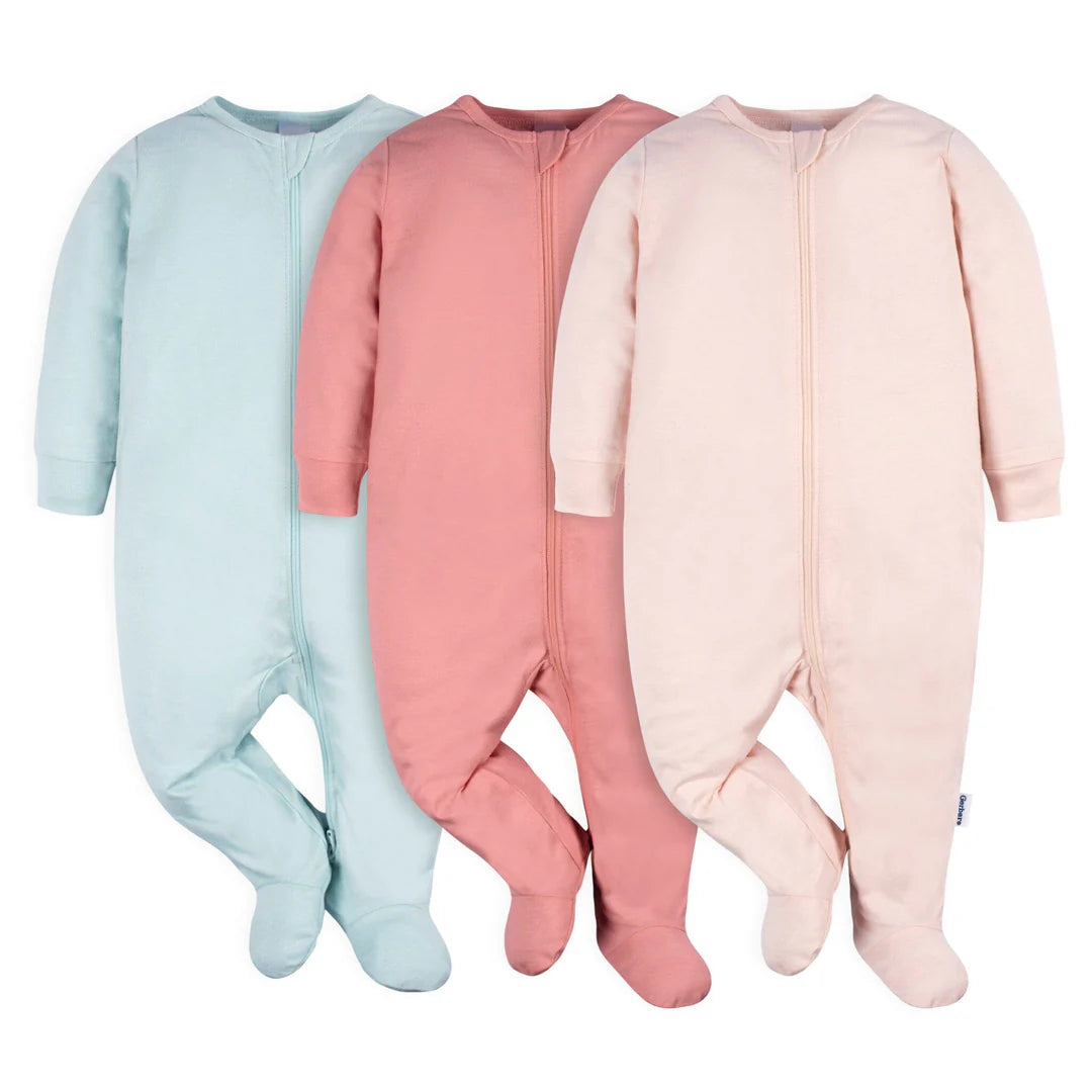 Set de Pijamas Bebé Neutro Rosa y Azul 3 Piezas, Gerber