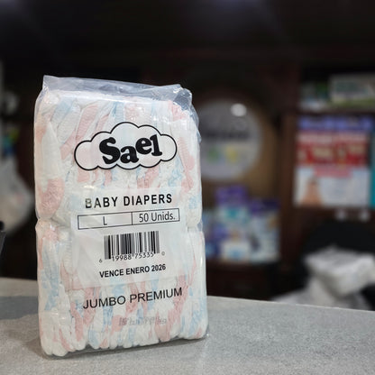 Pañales, Jumbo Premium 50 Unidades, Sael