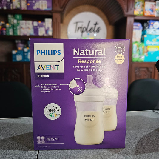 Set de 2 Biberones de 9oz Natural 2.0, Philips Avent